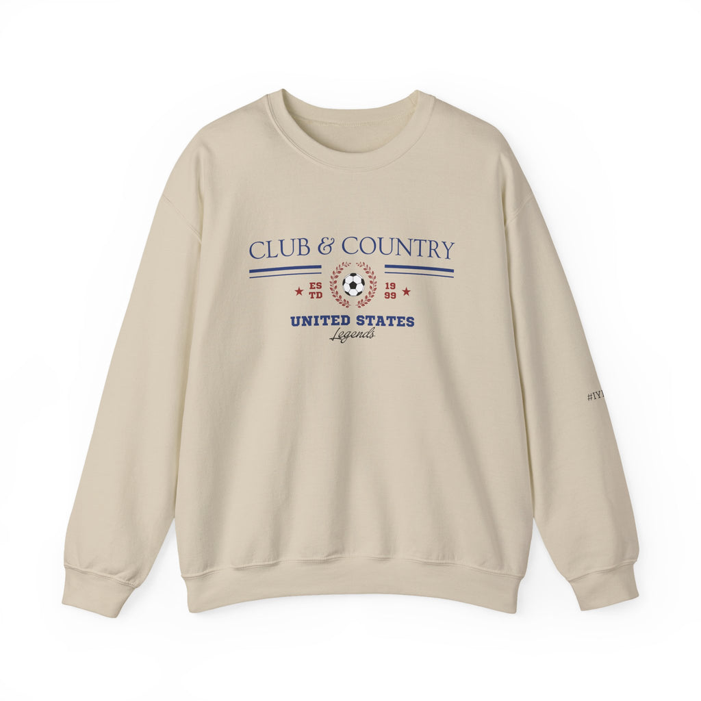 Sand Club & Country oversized crewneck pullover, 90s style preppy soccer apparel