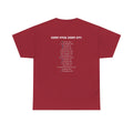 Antique Cherry Red Take Over Every City Pro League T-Shirt flat lay on a solid background.