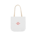A canvas tote bag with beige shoulder straps, featuring the text 'Elite Company Only'