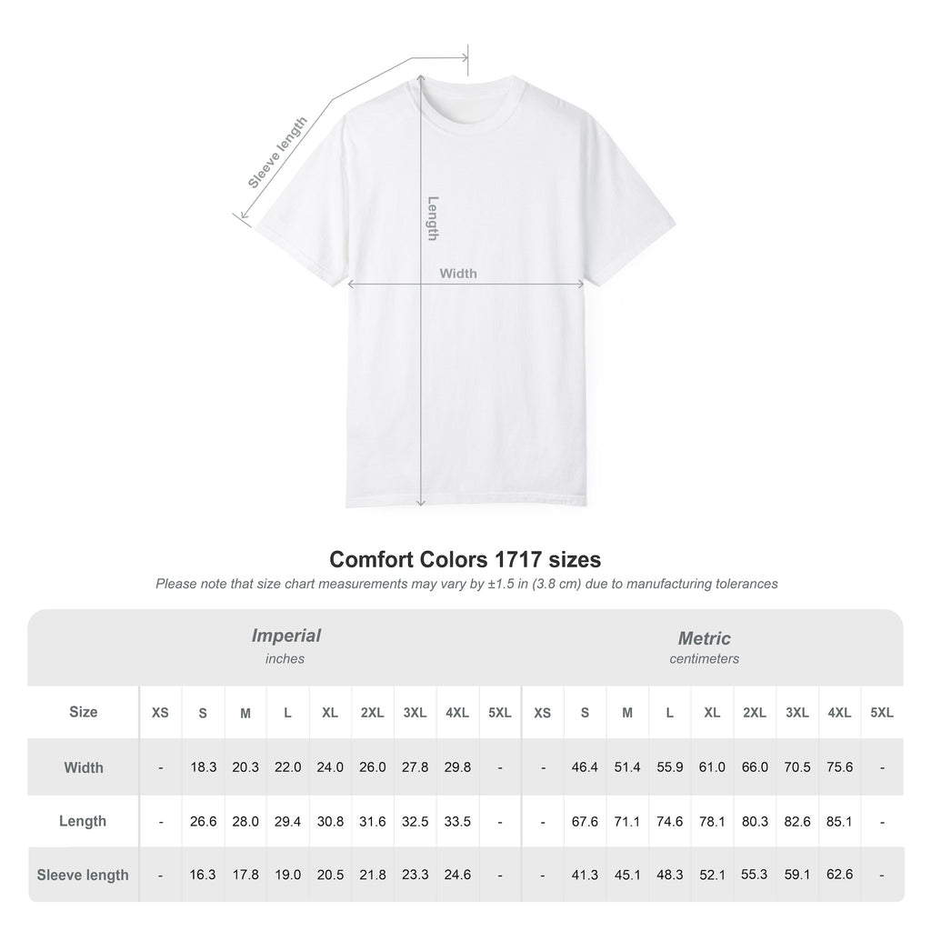 Size chart for short-sleeve crewneck t-shirt featuring a retro-style sunset and ocean waves graphic with the text 'San Diego' across the chest in Blossom, White, Chambray, and Ivory