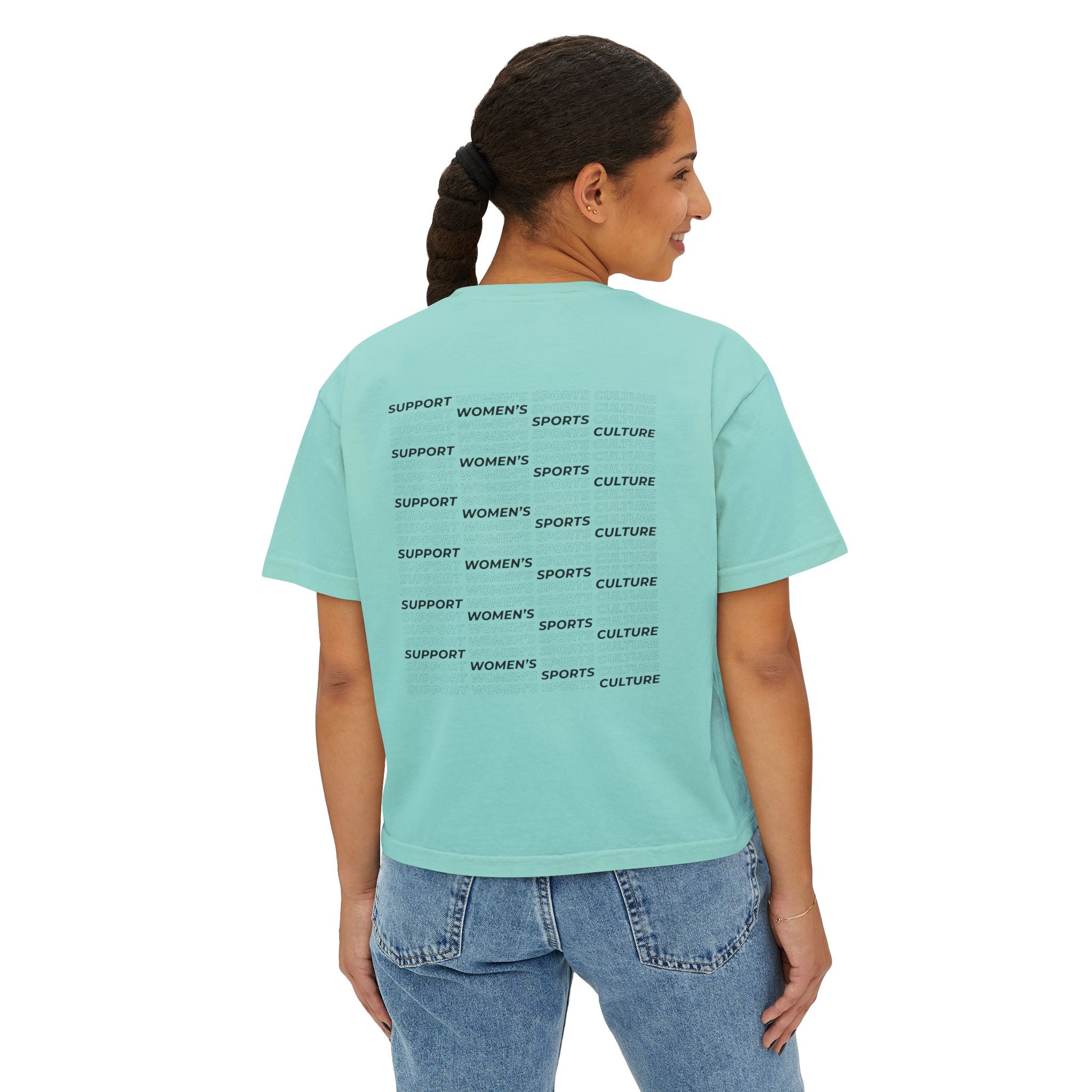 Chalky Mint women's sports culture boxy fit t-shirt