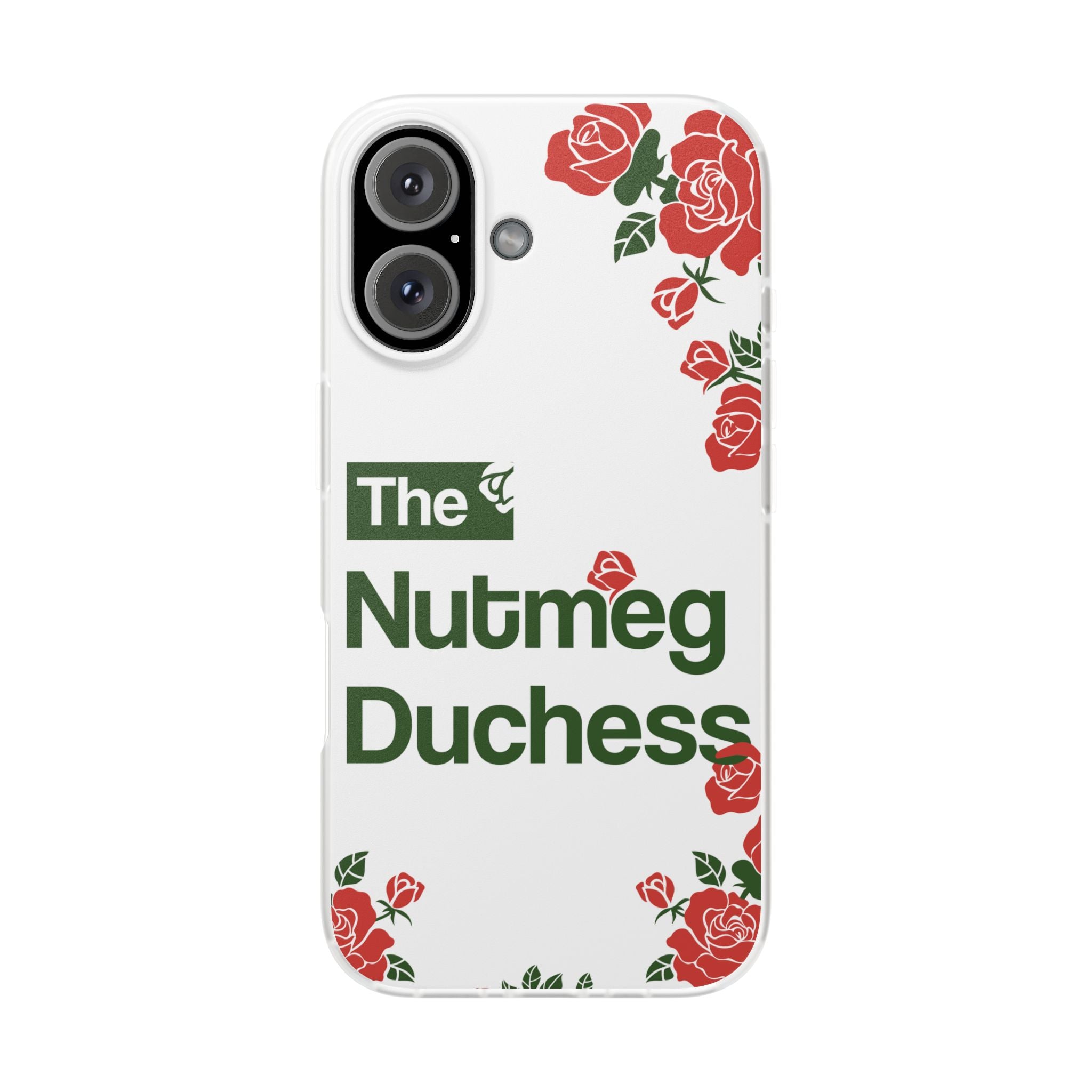 iPhone 16 Pro Max and family phone case featuring a red rose floral graphic, curated for women's soccer streetwear collections