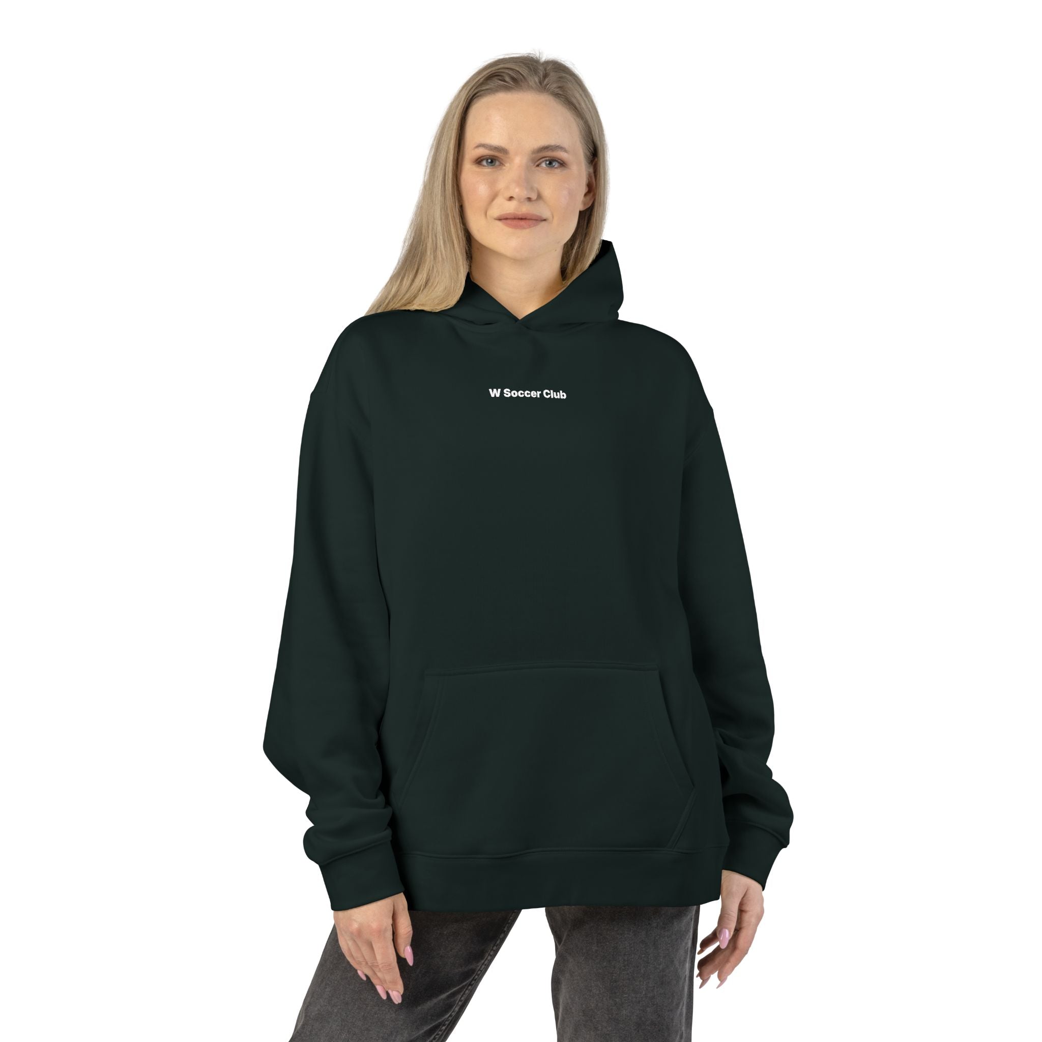 Pine Green Women's Sports Culture Hoodie flat lay.