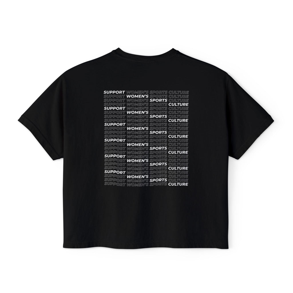 Black women's sports culture boxy fit t-shirt