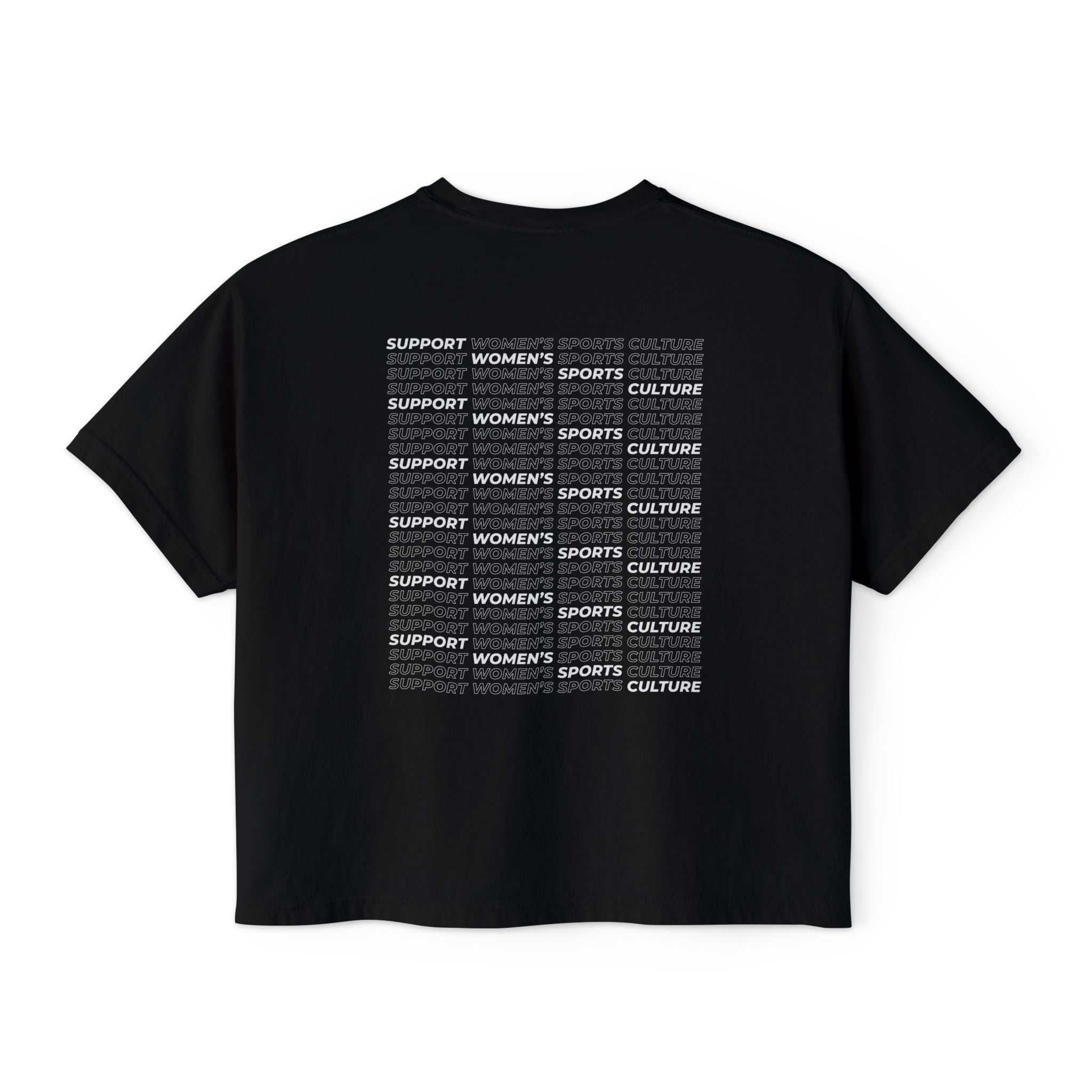 Black women's sports culture boxy fit t-shirt