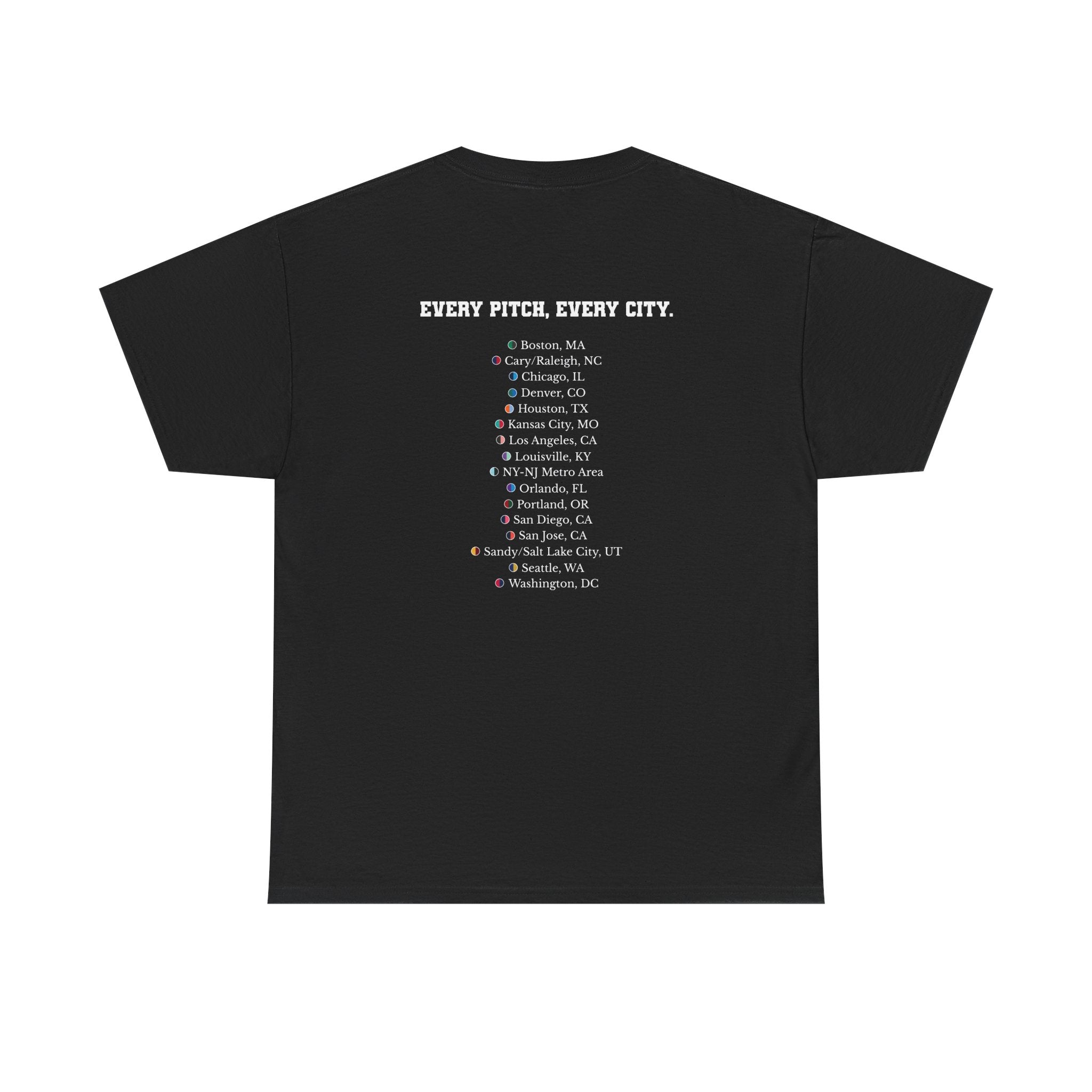 Black Take Over Every City Pro League T-Shirt flat lay on a solid background.
