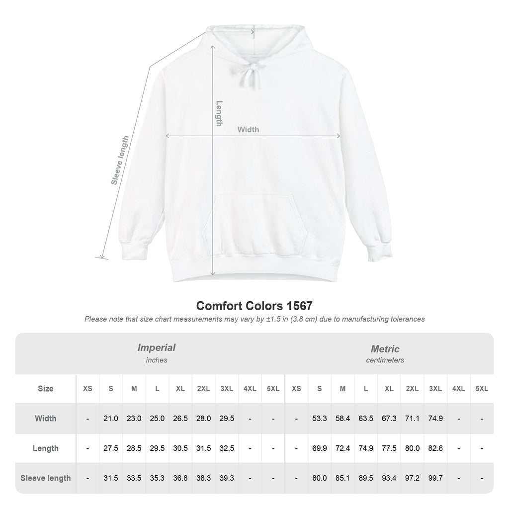 Size chart for the Take Over (Every Pitch, Every City) hoodie in Crimson, Denim, Flo Blue, Grey, Pepper, Seafoam, True Navy, White