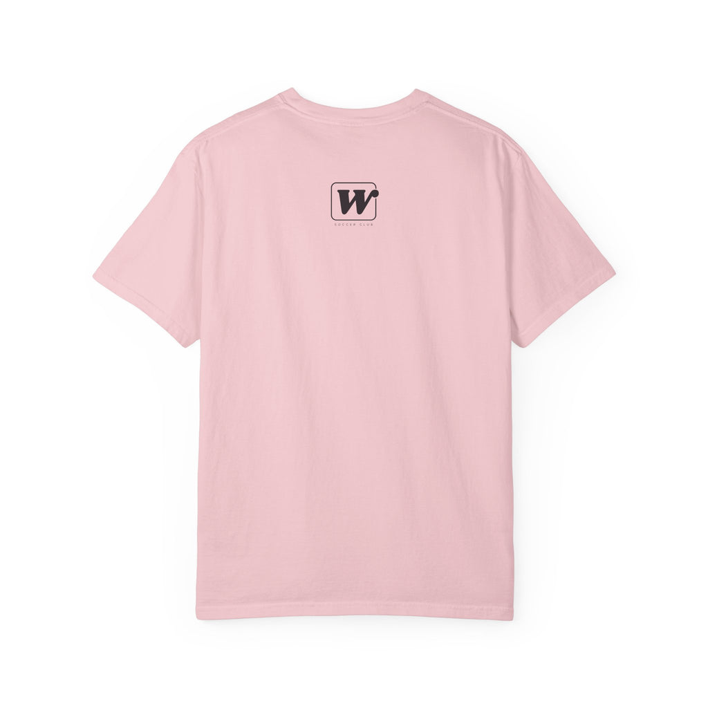Blossom short-sleeve crewneck t-shirt featuring a small W Soccer Club logo on the back