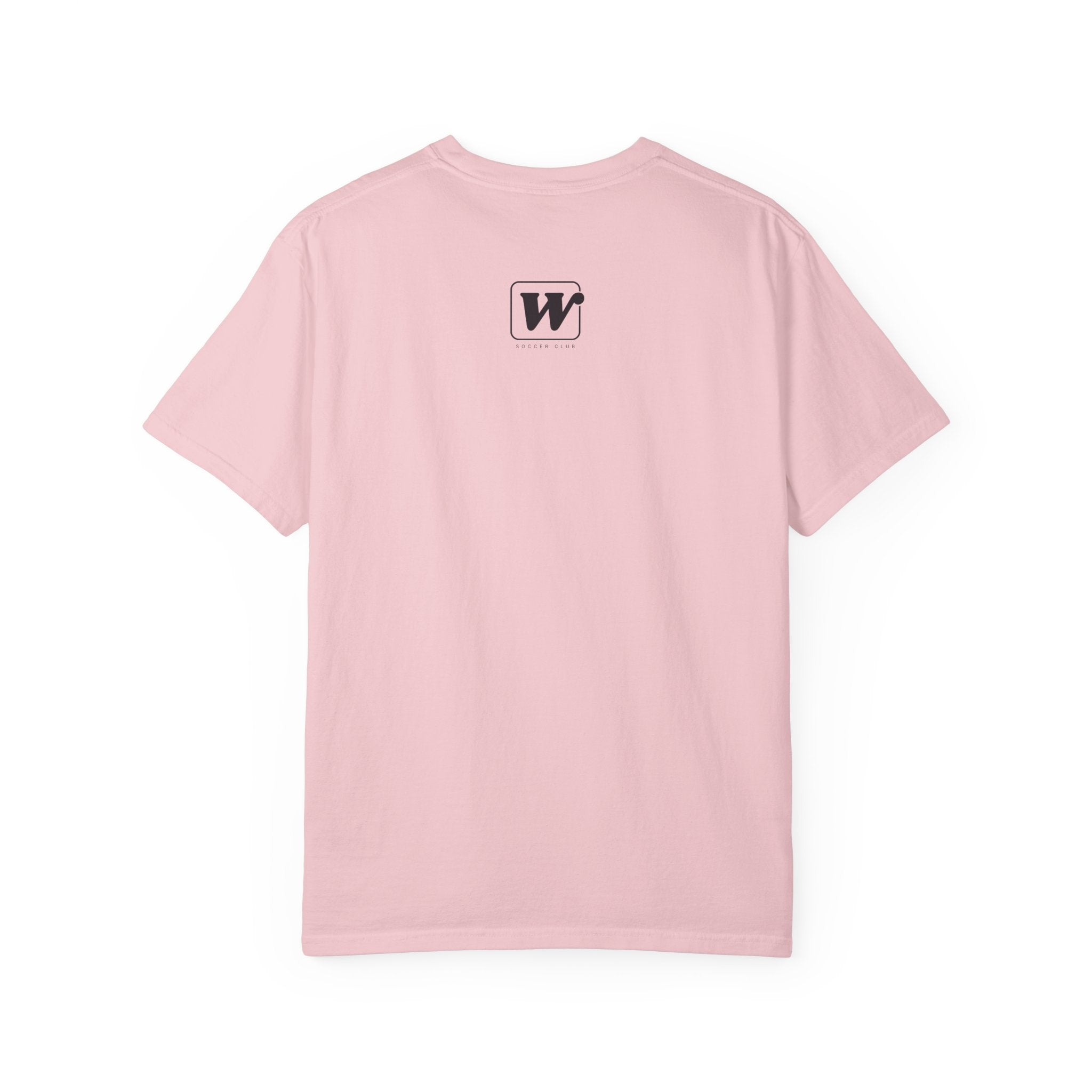Blossom short-sleeve crewneck t-shirt featuring a small W Soccer Club logo on the back