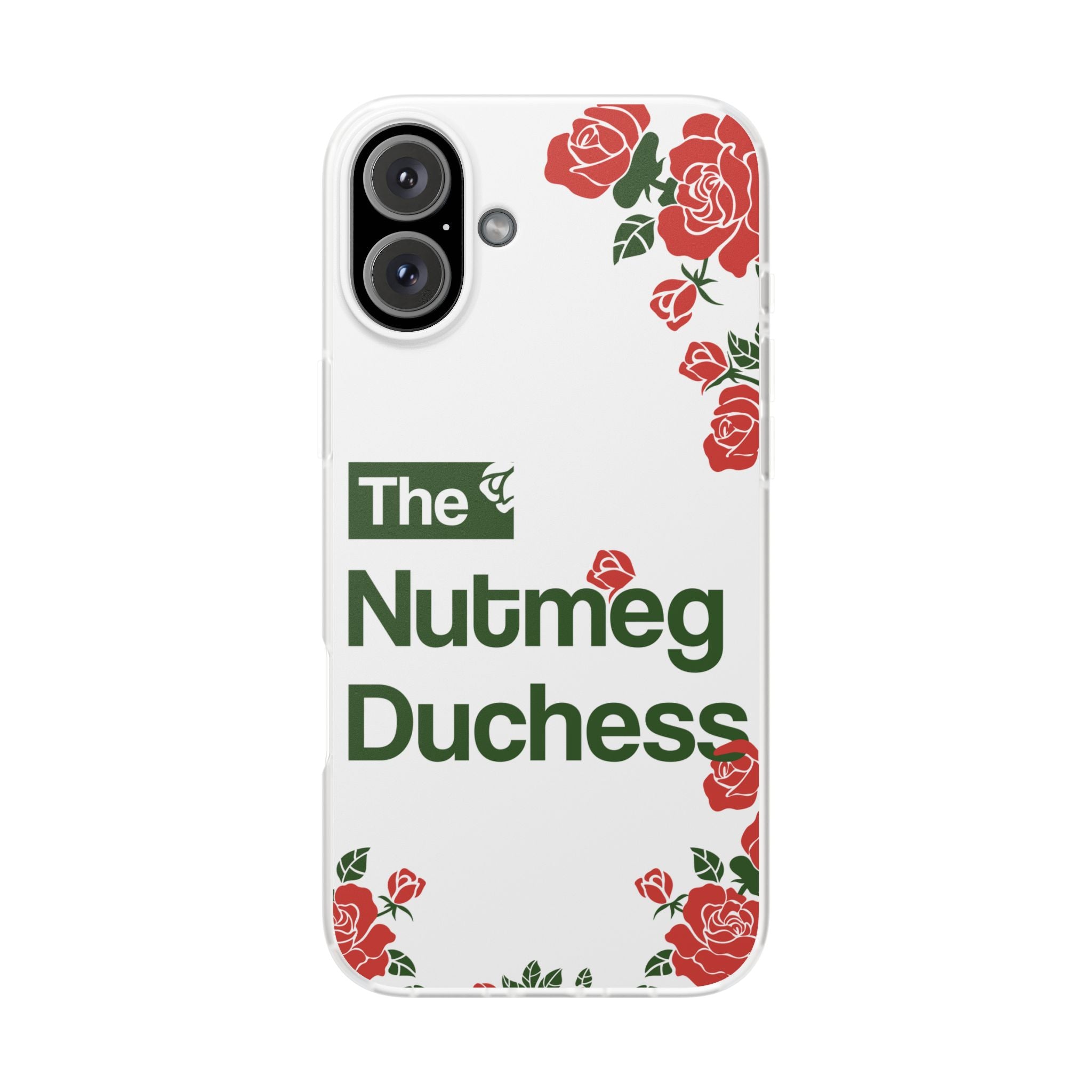 iPhone 16 Pro Max and family phone case featuring a red rose floral graphic, curated for women's soccer streetwear collections