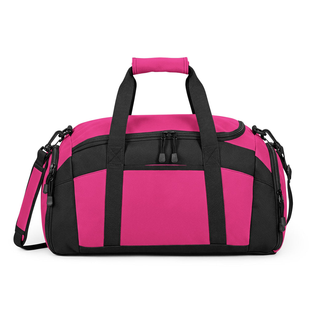 Tropical Pink WSC branded athletic duffle bag featuring a large white logo print, separate ventilated shoe compartment, and water-resistant fabric