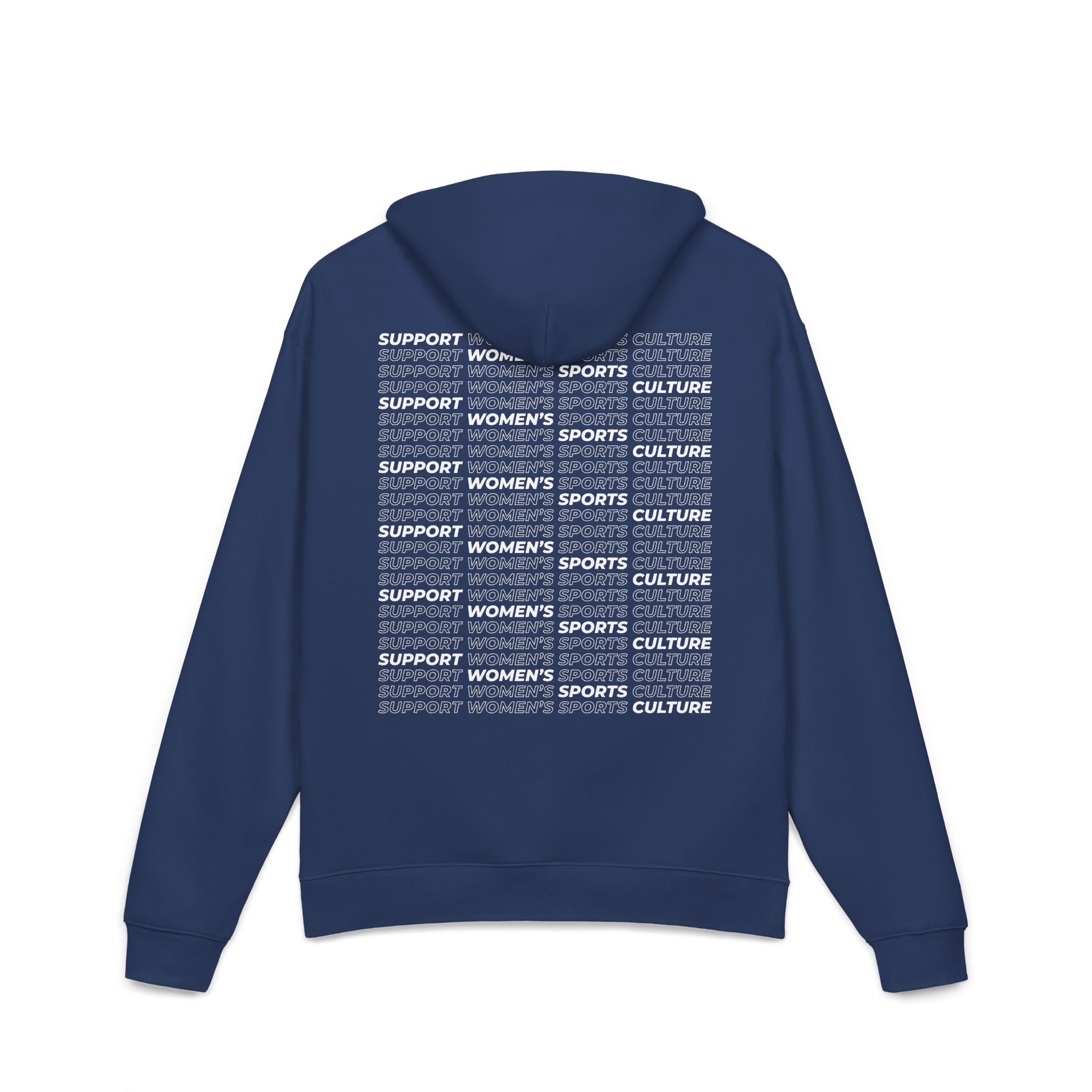 Cobalt Women's Sports Culture Hoodie flat lay.