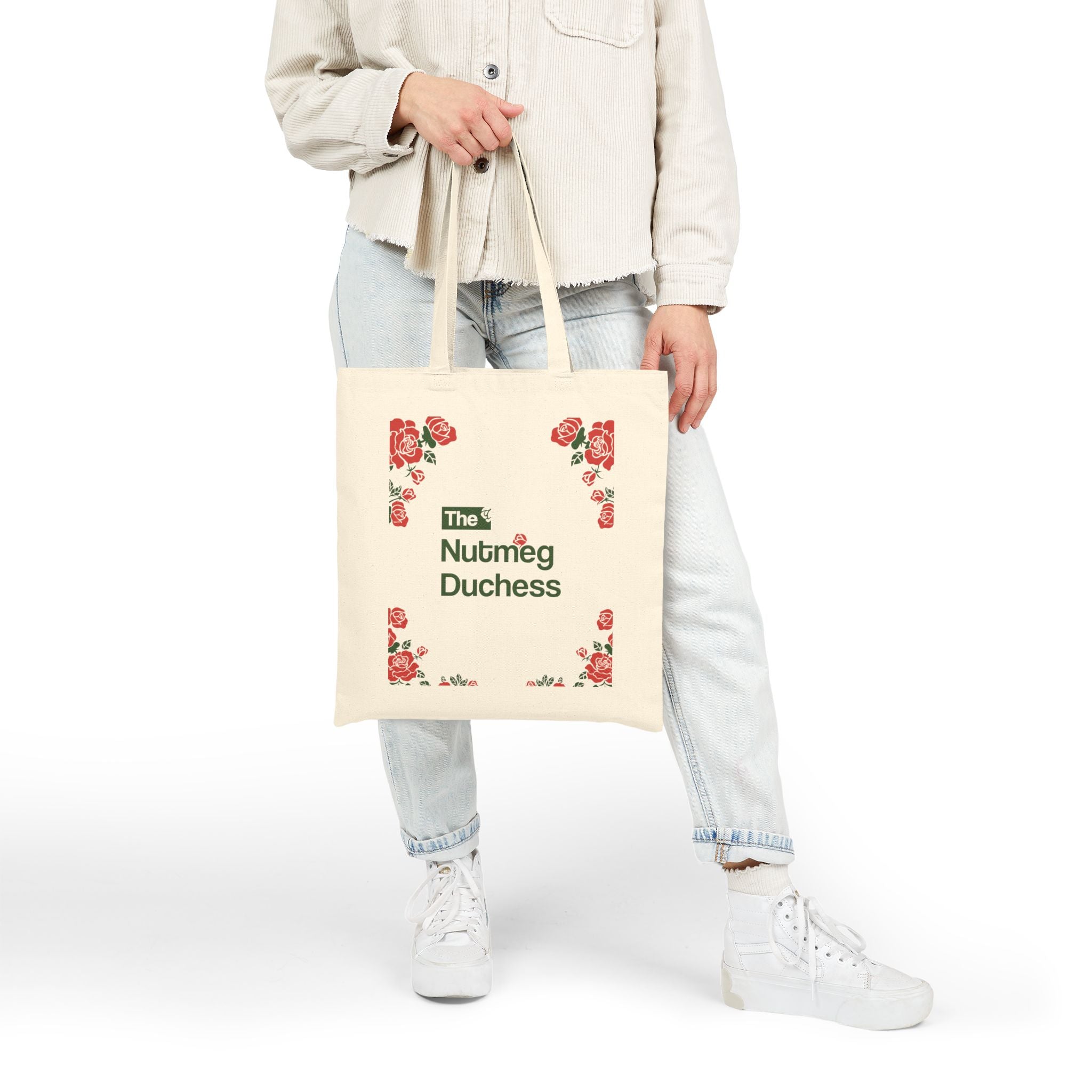 A vintage floral canvas tote celebrating modern midfield mastery and street style. Features dual-sided rose graphics and a bold #16 block.