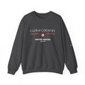 Dark Heather Club & Country oversized crewneck pullover, 90s style preppy soccer apparel