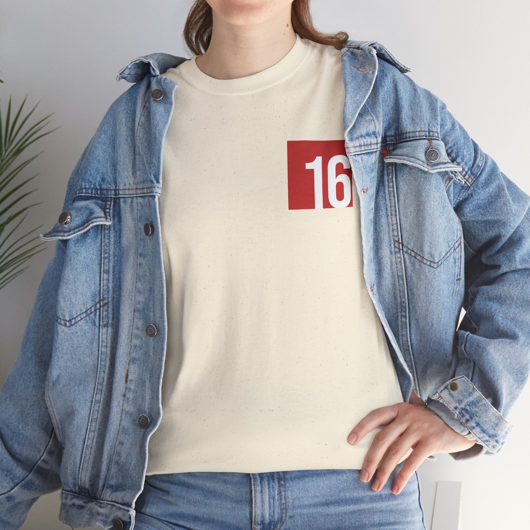 Natural Nutmeg Duchess t-shirt with a framed red rose graphic and vintage soccer street style typography