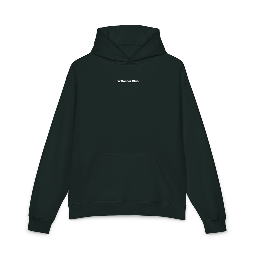 Pine Green Women's Sports Culture Hoodie flat lay.