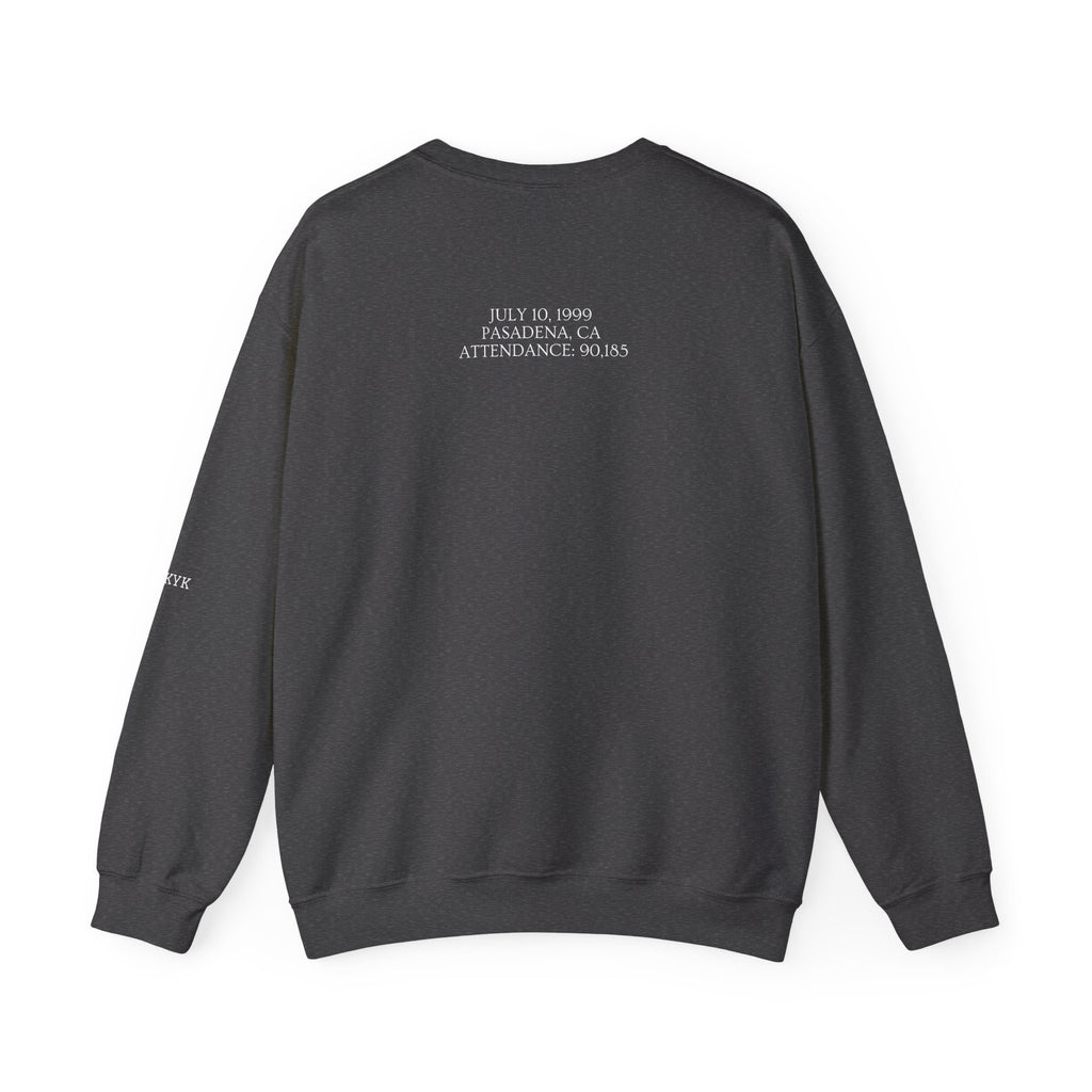 Dark Heather Club & Country oversized crewneck pullover, 90s style preppy soccer apparel