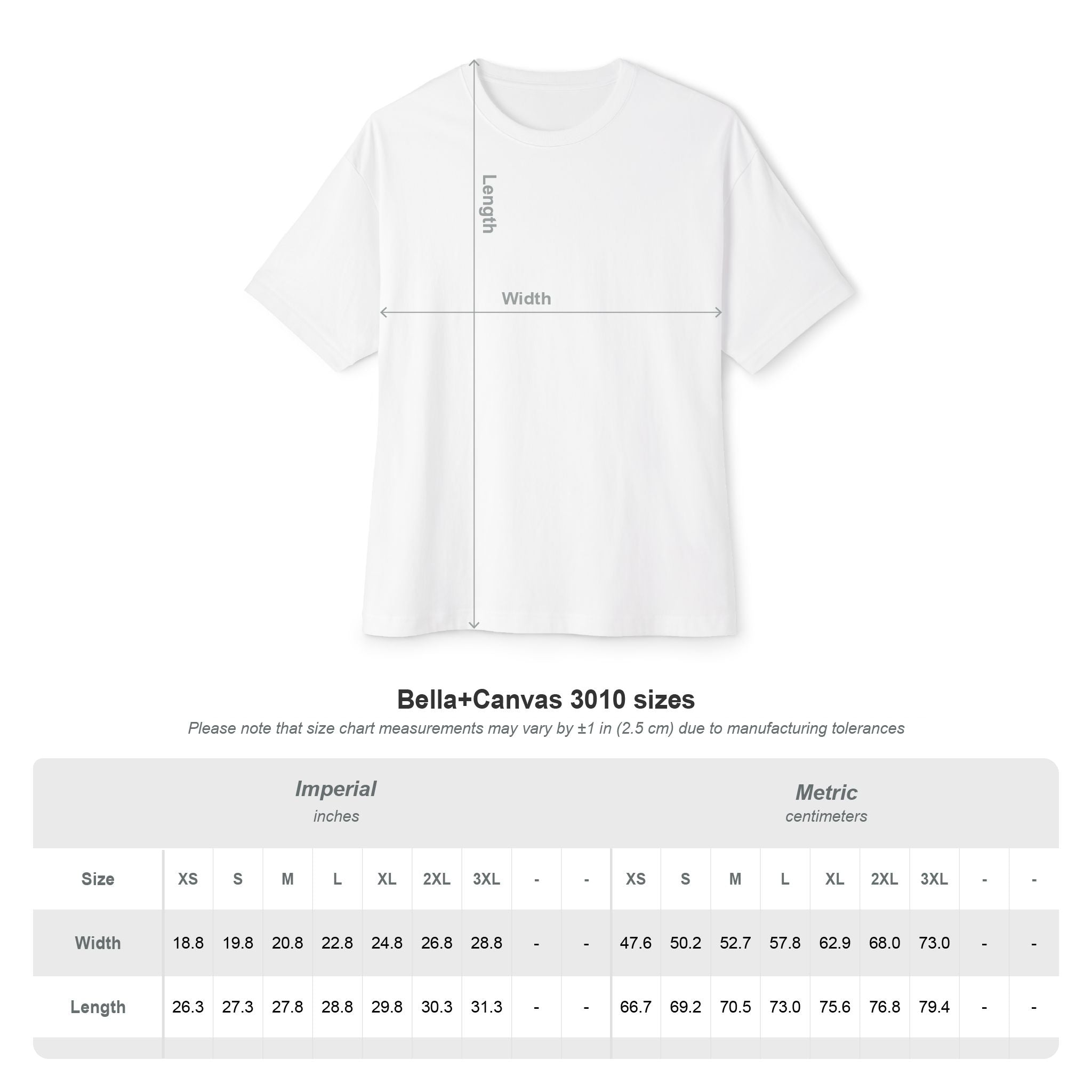 Size chart for the 'Elite Company Only' boxy t-shirt featuring a 50 Goals Club graphic print in White, Soft Pink, Natural, Black