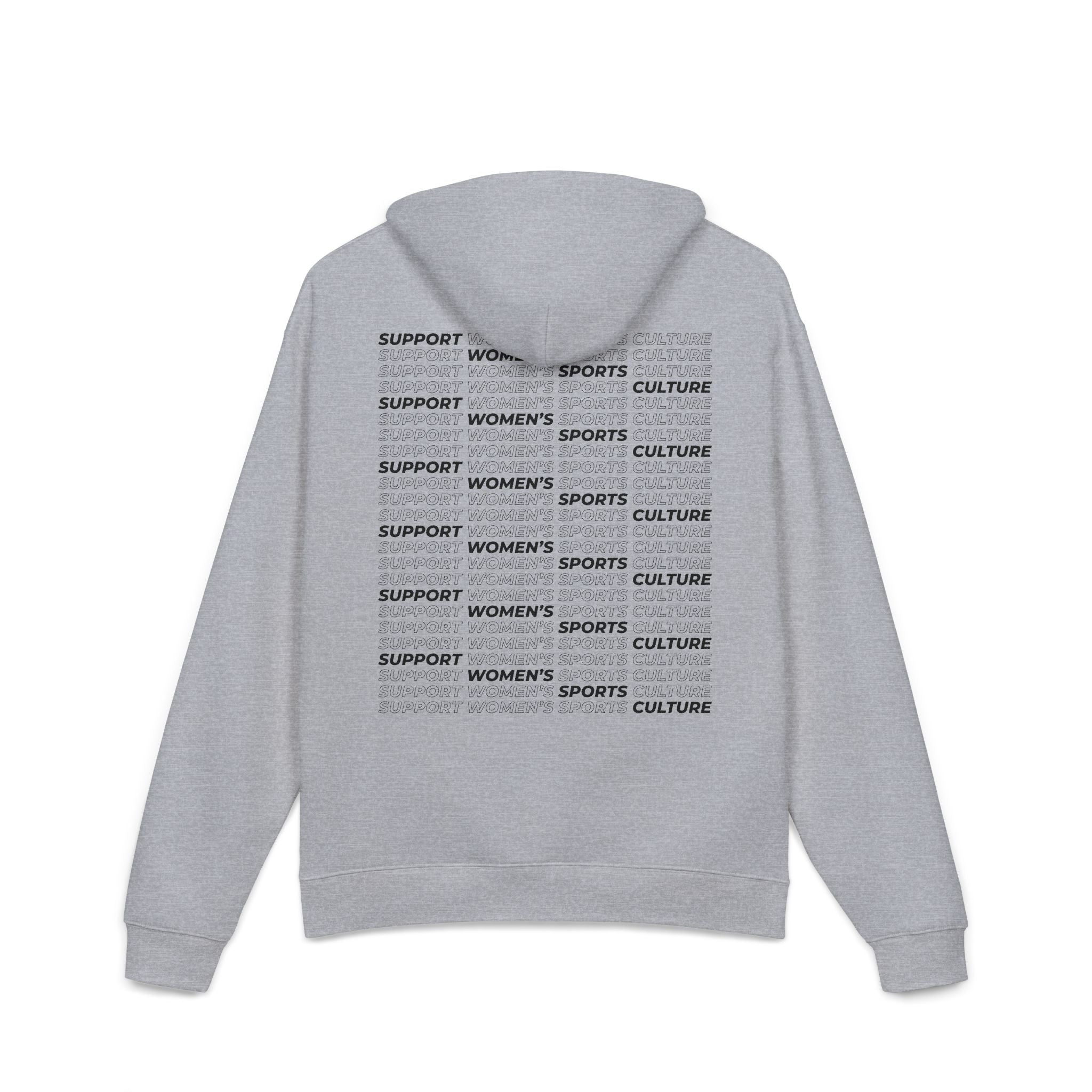 Athletic Heather Women's Sports Culture Hoodie flat lay.