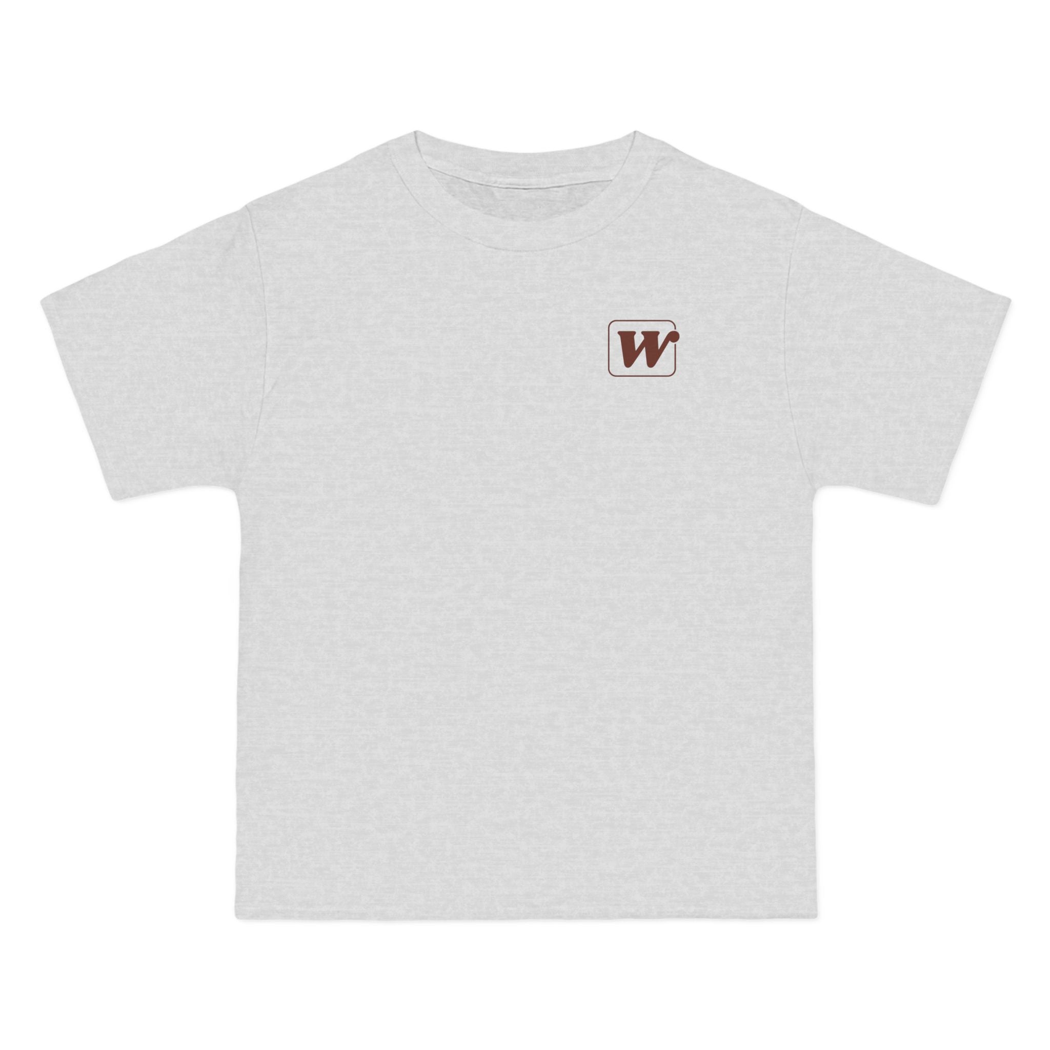 Ash W-League t-shirt featuring a front pocket W logo and back Espresso is served graphic with three clinking coffee mugs