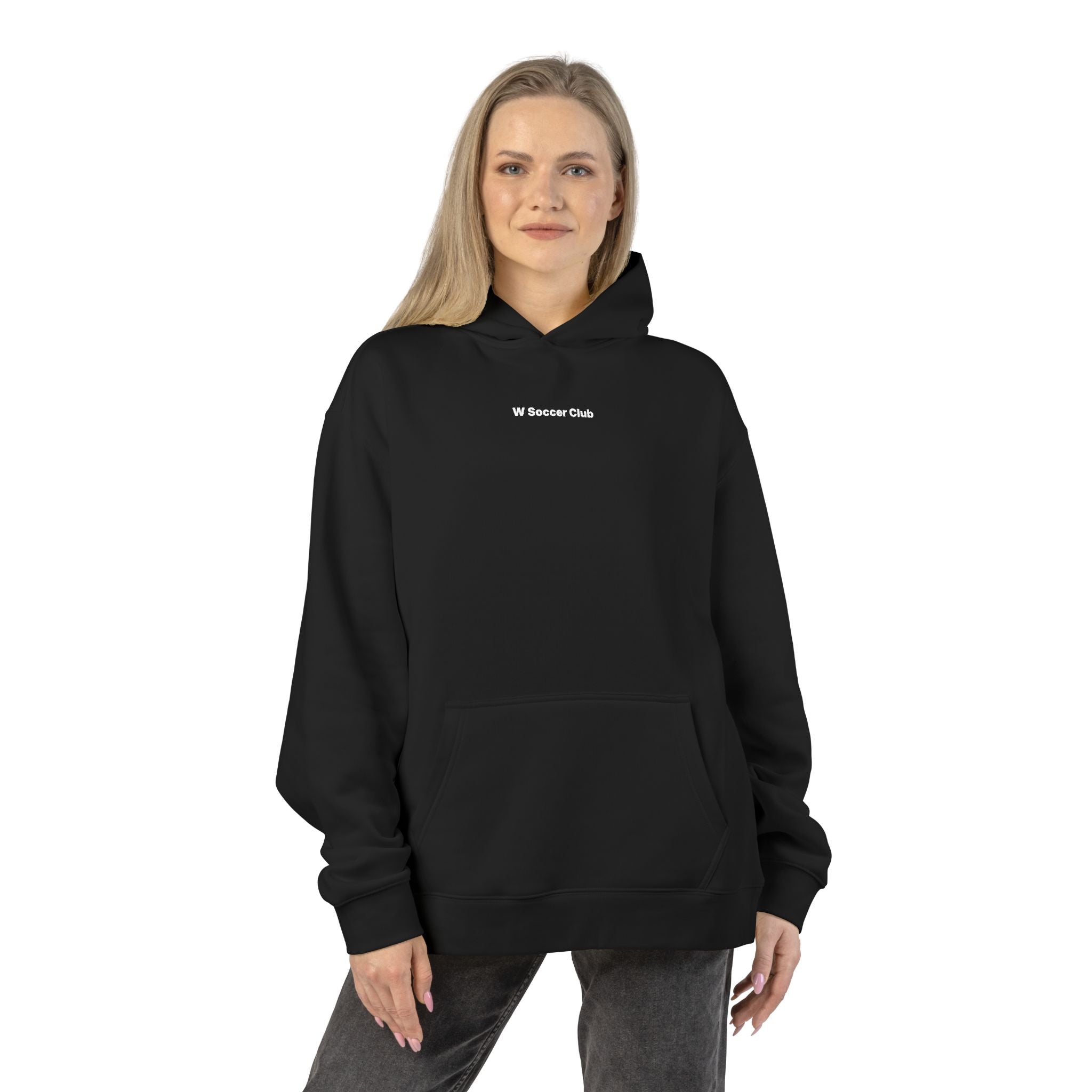 Black Support Women's Sports Culture Hoodie flat lay.