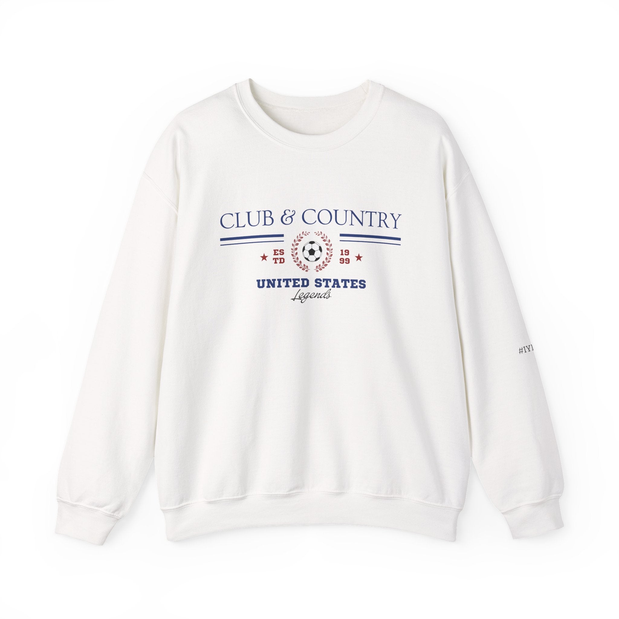White Club & Country oversized crewneck pullover, 90s style preppy soccer apparel