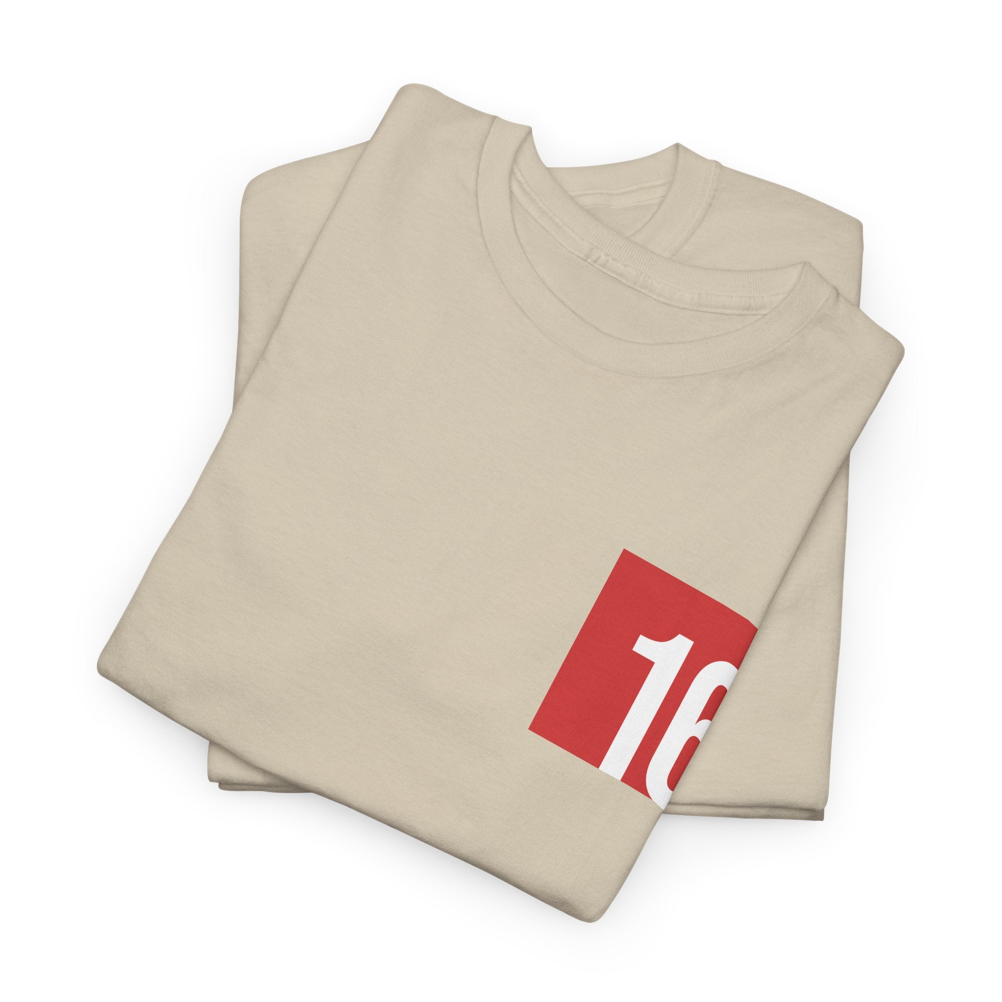 Sand Nutmeg Duchess t-shirt with a framed red rose graphic and vintage soccer street style typography