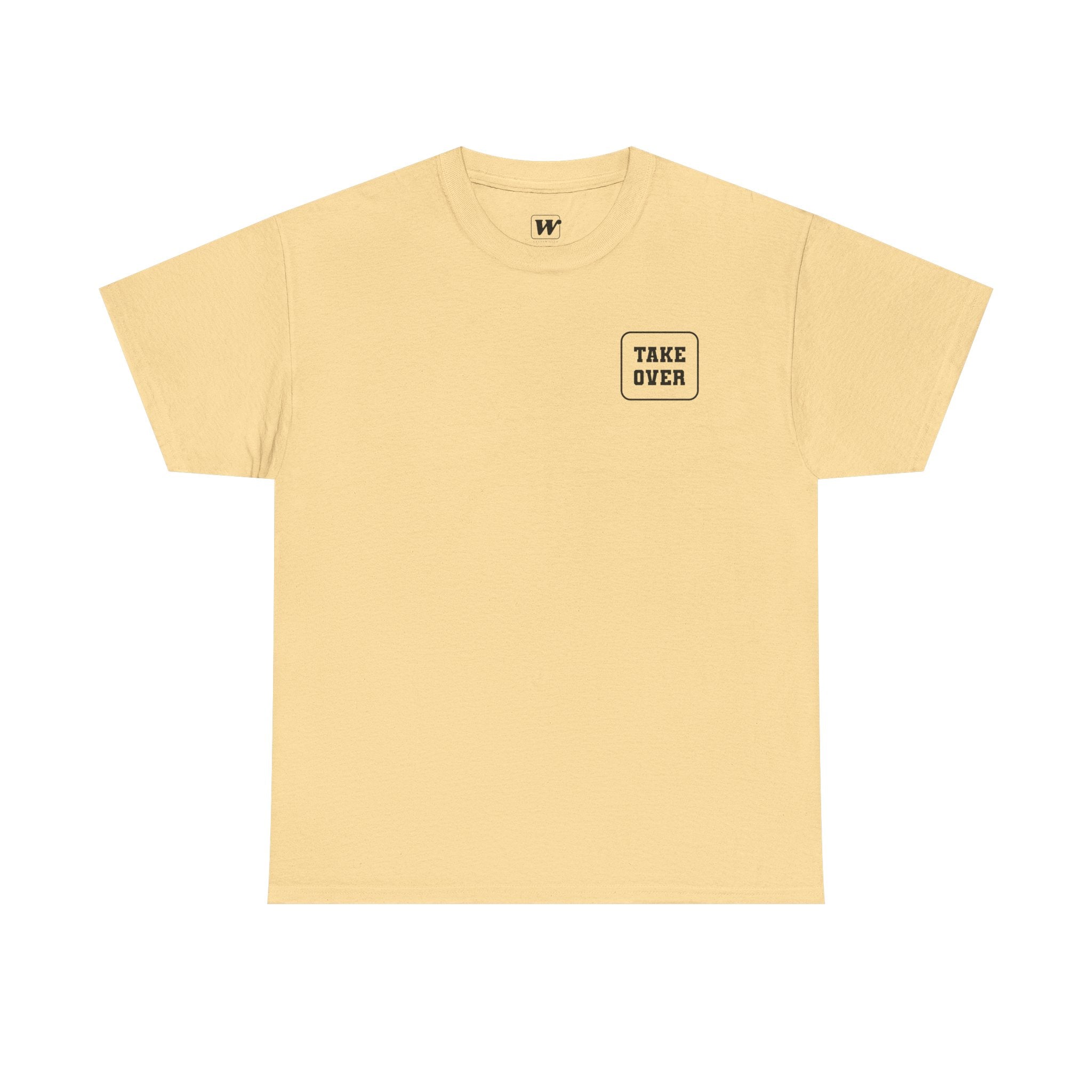 Yellow Haze Take Over Every City Pro League T-Shirt flat lay on a solid background.