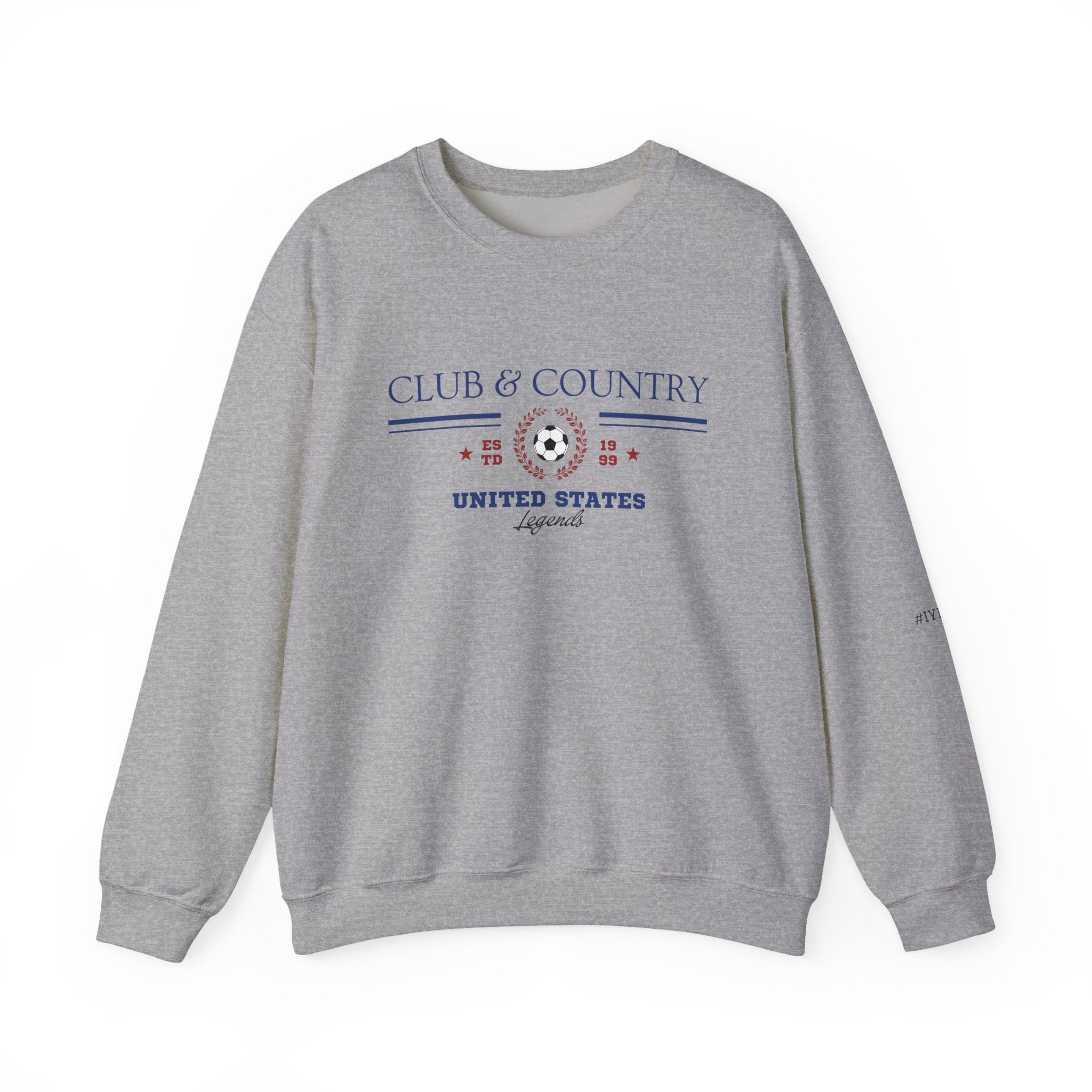 Sport Grey Club & Country oversized crewneck pullover, 90s style preppy soccer apparel
