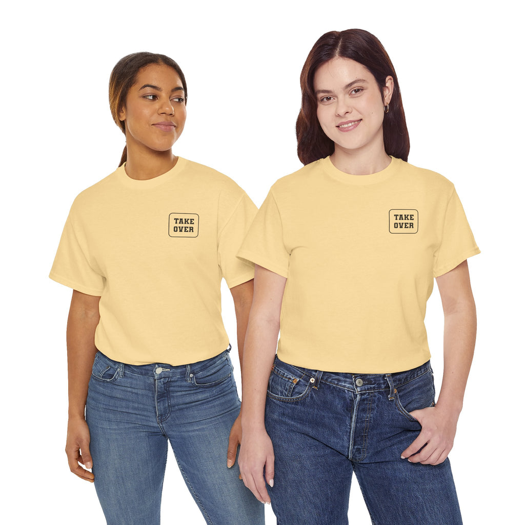 Yellow Haze Take Over Every City Pro League T-Shirt flat lay on a solid background.