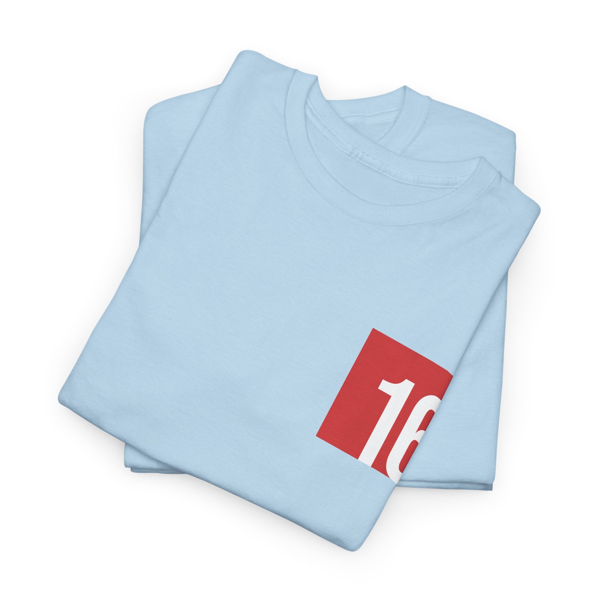 Light Blue Nutmeg Duchess t-shirt with a framed red rose graphic and vintage soccer street style typography