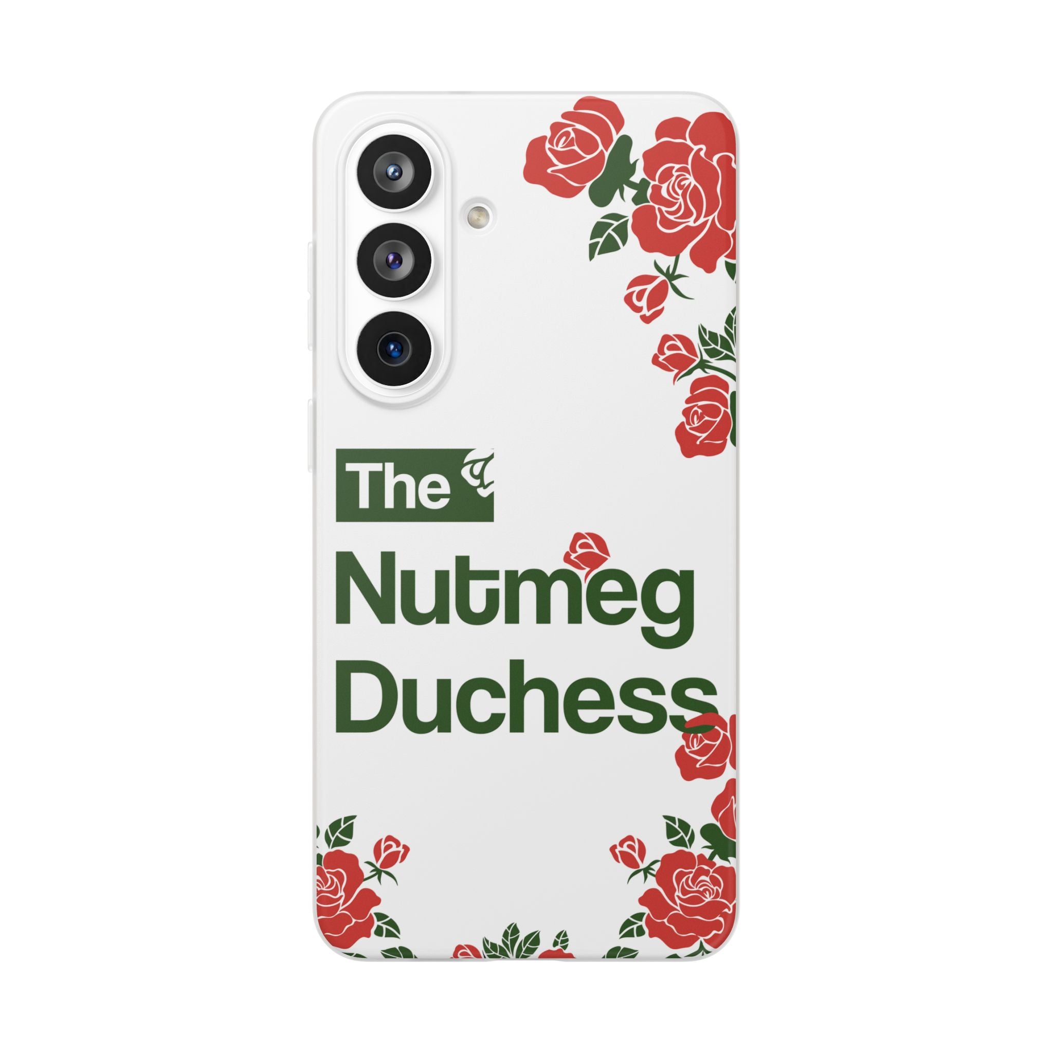 Samsung Galaxy S26 Ultra and family phone case featuring a red rose floral graphic, curated for women's soccer streetwear collections