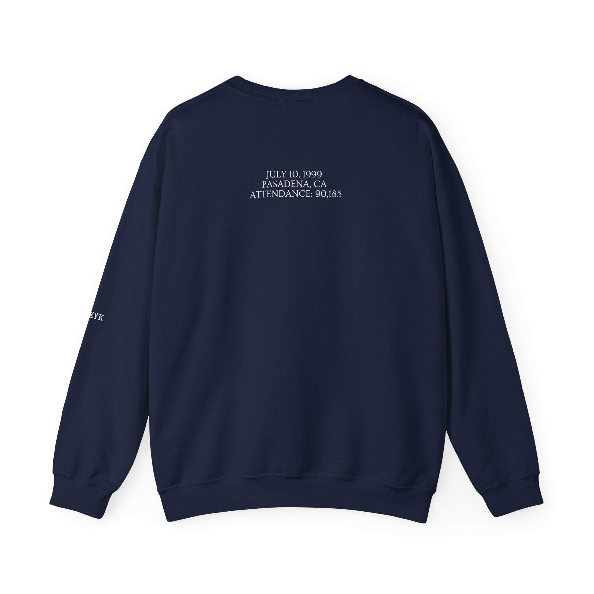 Navy blue Club & Country oversized crewneck pullover, 90s style preppy soccer apparel